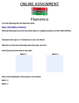 Preview of Flamenco Online Assignment (MUSIC)