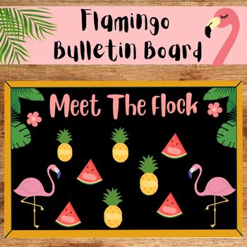 Preview of Flamingo Back to School Bulletin Board (Editable)