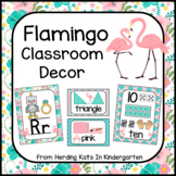 Flamingo Classroom Décor for Numbers, Alphabet, Colors, Shapes