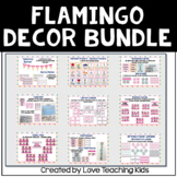Flamingo Classroom Decor Bundle Editable