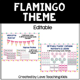Flamingo Classroom Decor Editable