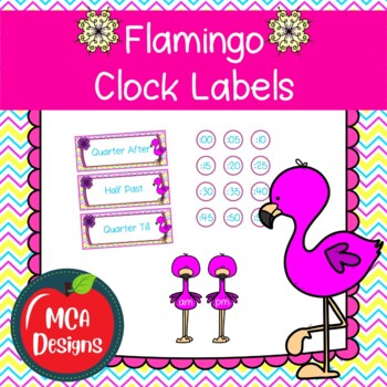 Preview of Flamingo Clock Labels