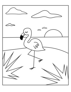 Flamingo Coloring Page by Magic Apple Teacher | TPT