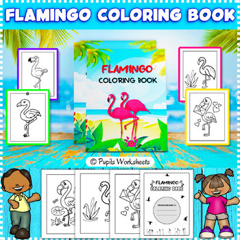Preview of Flamingo Coloring book For kids - Summer Flamingo Bird Coloring Sheets