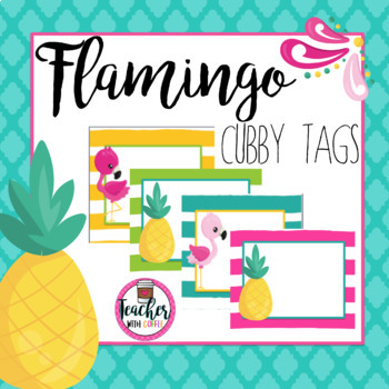 Preview of Editable Flamingo Cubby Labels