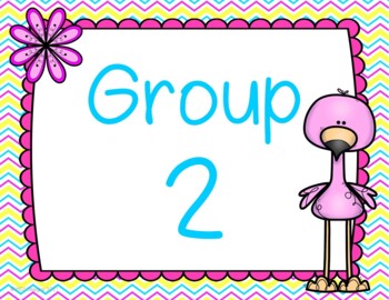 Flamingo Editable Group Signs by MCA Designs | Teachers Pay Teachers