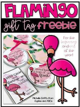 Present Favor Labels Pink Flamingo Christmas Gift Tags 