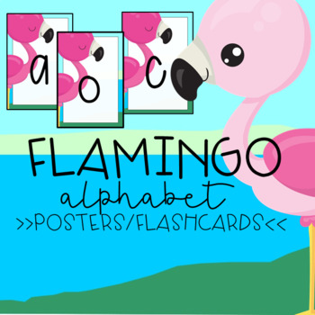 Preview of Flamingo Phonics Alphabet Posters Flashcards Printables Freebie