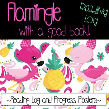 Preview of Flamingo Reading Log and Progress Posters