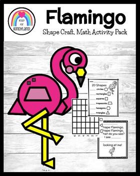 Preview of Flamingo Shape Craft, Counting Activity: Valentine's Day Kindergarten Center