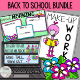 Back to School Flamingo Bundle: Daily Slides, Make-Up Work