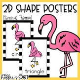 Flamingo Themed 2D Shapes Poster