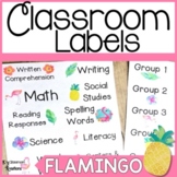 Flamingo Classroom Decor Labels for Organization - Tropica