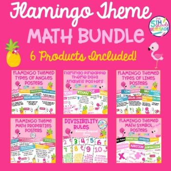 Preview of Flamingo Tropical Themed Math Bundle **6 Products Included**