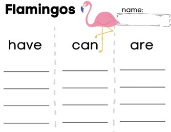 Does your Sentence have Flamingo Swag Anchor Chart Hard -  Portugal