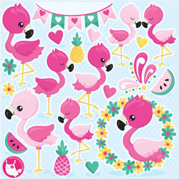 Preview of Flamingo clipart commercial use, vector graphics  - CL1059