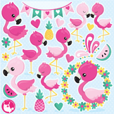 Flamingo clipart commercial use, vector graphics  - CL1059
