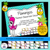 Flamingos love Pineapples Theme Classroom Decor Name Label