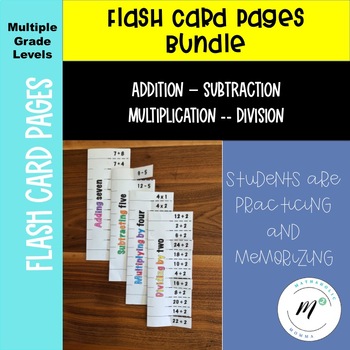 Preview of Flash Card Pages: All 4 Operations (Adding, Subtracting, Multiplying, Dividing)