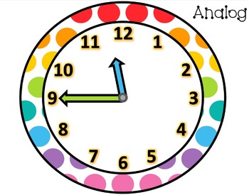 Flash Card Posters - Digital & Analog Time - Hour, Half Hour, and