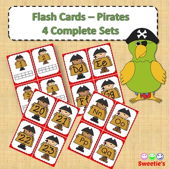 Pirate Alphabet Flash Cards - Pre-k and Kindergarten - Pirate Theme