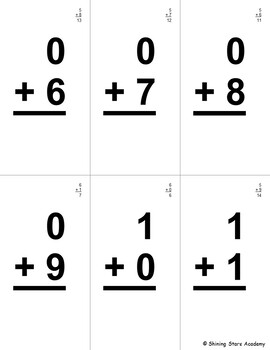Flash Cards Addition All Positive Numbers Up to 12 Worksheet Math Problems