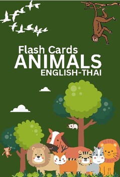 Preview of Flash Cards : Animal English-Thai