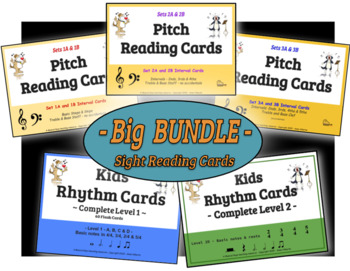 Preview of Flash Cards - BOTH Rhythm Cards & Pitch Cards - SUPER BUNDLE!