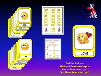 Preview of Flash Cards Emoji Feelings #1 (Includes : Flashcard - Poster - Handout)