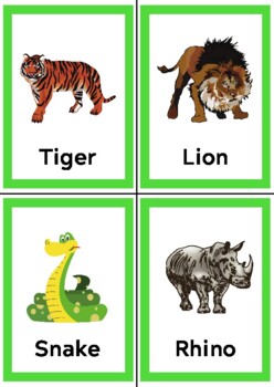 Wild Animals Flash Cards Teaching Resources | TPT