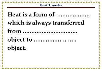 Preview of Flash Cards -Heat Transfer –Conduction, Convection & Radiation