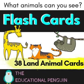 Preview of Land Animals Flash Cards