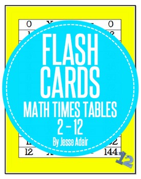 Preview of Flash Cards: Math Times Tables 2 to 12