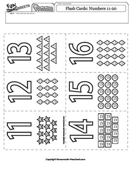 flash cards numbers 11 20 by fantastic funsheets tpt