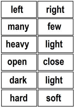 Preview of Flash Cards Sight Words 14 (Opposites)
