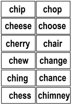 Preview of Flash Cards Sight Words 17 (CH words)