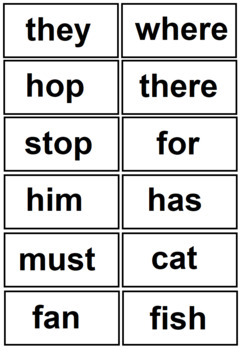 Preview of Flash Cards Sight Words #6; 12 words