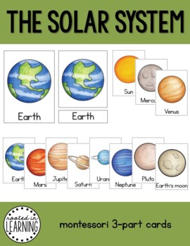 THE SOLAR SYSTEM | Montessori 3-Part Cards by Rooted in Learning