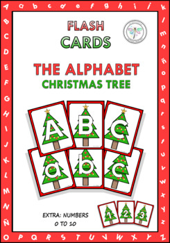 Preview of Flash Cards The Alphabet Christmas tree Letters Numbers