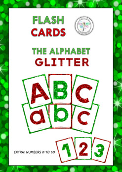 Preview of Flash Cards The Alphabet Glitter Christmas Letters Numbers