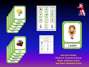 Preview of Flash Cards Verb (Actions) #2 (Includes : Flashcard - Poster - Handout)