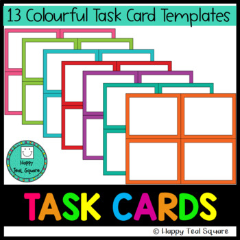 Preview of Flash Cards and Task Cards Blank Templates (Bright Colours) 13 Templates