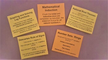 Preview of Flash Cards for the CSET Math Subtest 1 (Algebra) - Free!