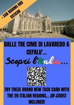 Preview of Flash Cards with the Italian Regions! Qr-Codes + San Marino and Vatican Upgrade