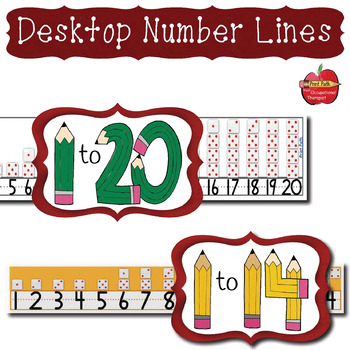 Preview of Desktop Number Lines: 1-14 & 1-20, Colors or Black & White