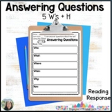 Answering Questions using Text Evidence | Reading Response