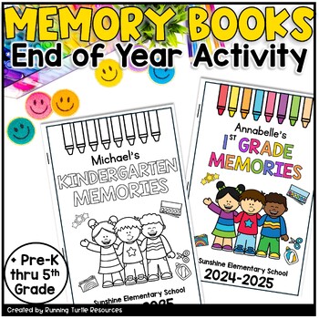 Preview of Preschool, Kindergarten Memory Book 1st-5th Grade Yearbook Printables EOY