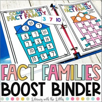 Preview of Fact Families Math Binder Activity | Addition & Subtraction Practice Pages