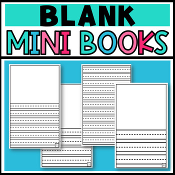 Preview of Blank Mini Books for Writing: 3 Sizes of Primary lines
