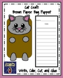 Cat Craft, Writing Prompt: Puppet for Literacy Center Activity